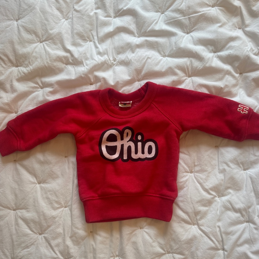 Homeage Script Ohio State University Baby Crewneck Red Sweatshirt 0-3 Month